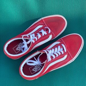 Red Old Skool Vans, Womens 10  7/ Mens 8.5